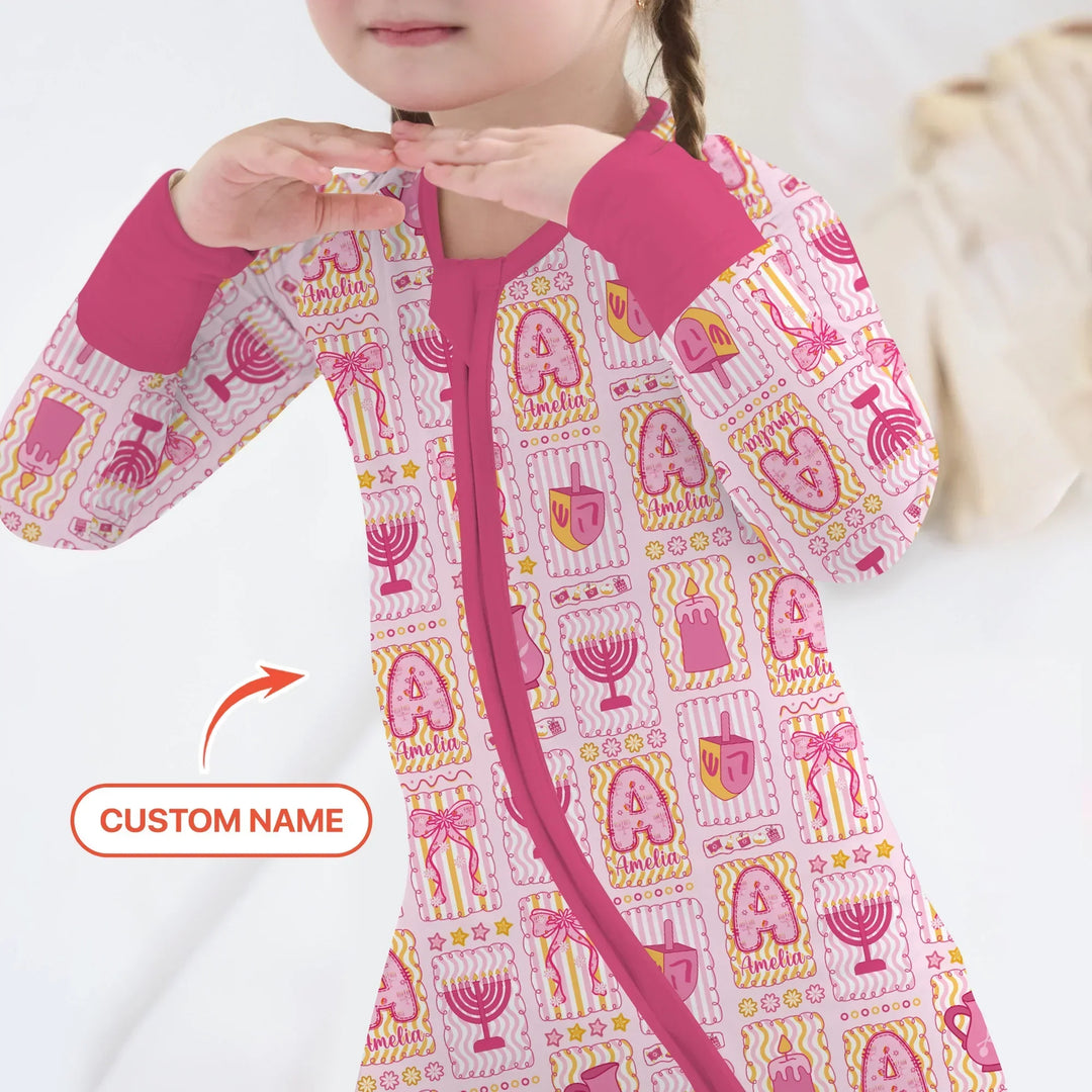 Custom Name Hanukkah Wonderland Bamboo Convertible Zippy