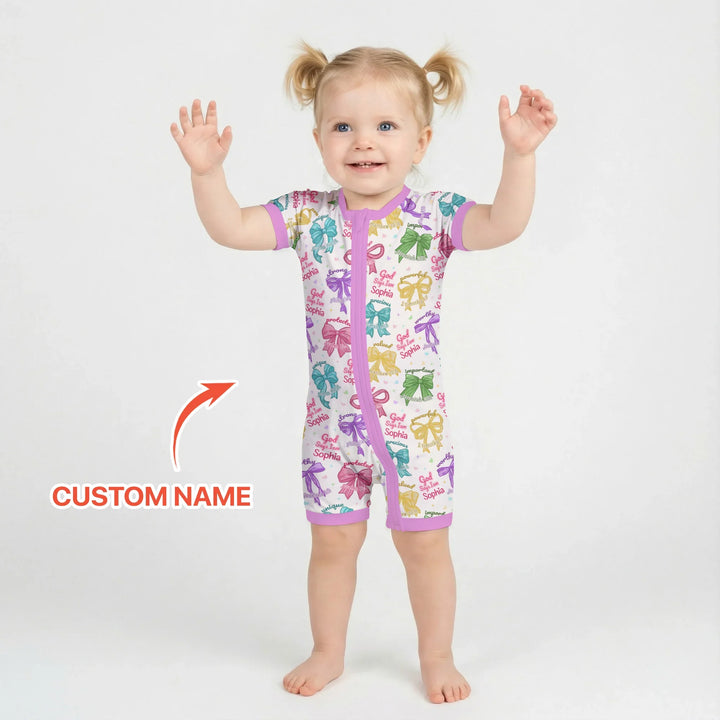 God Says I Am Bow Blessings Custom Name Bamboo Shorty Zippy