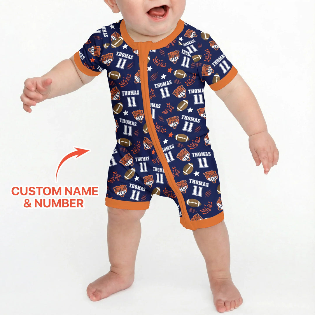 Custom Name Football Good Better Best Bamboo Shorty Zippy