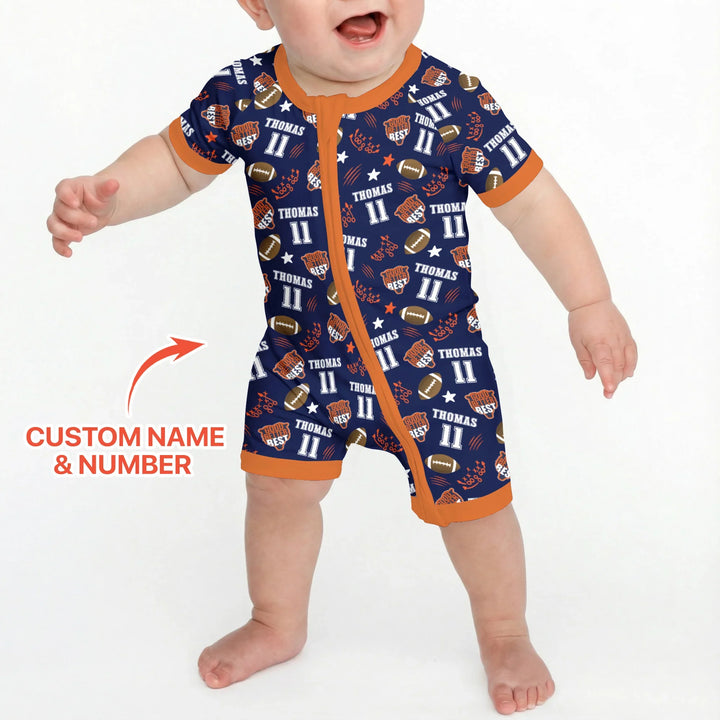 Custom Name Football Good Better Best Bamboo Shorty Zippy