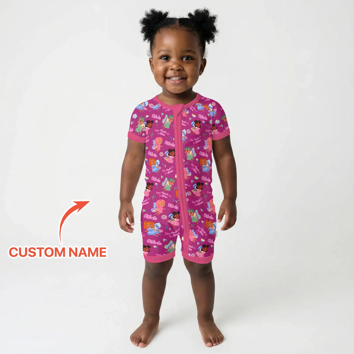 Custom Name Little Garden Fairy Bamboo Shorty Zippy