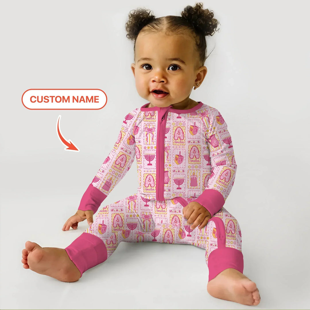 Custom Name Hanukkah Wonderland Bamboo Convertible Zippy