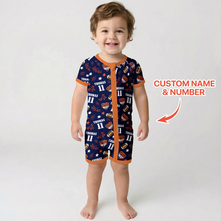Custom Name Football Good Better Best Bamboo Shorty Zippy