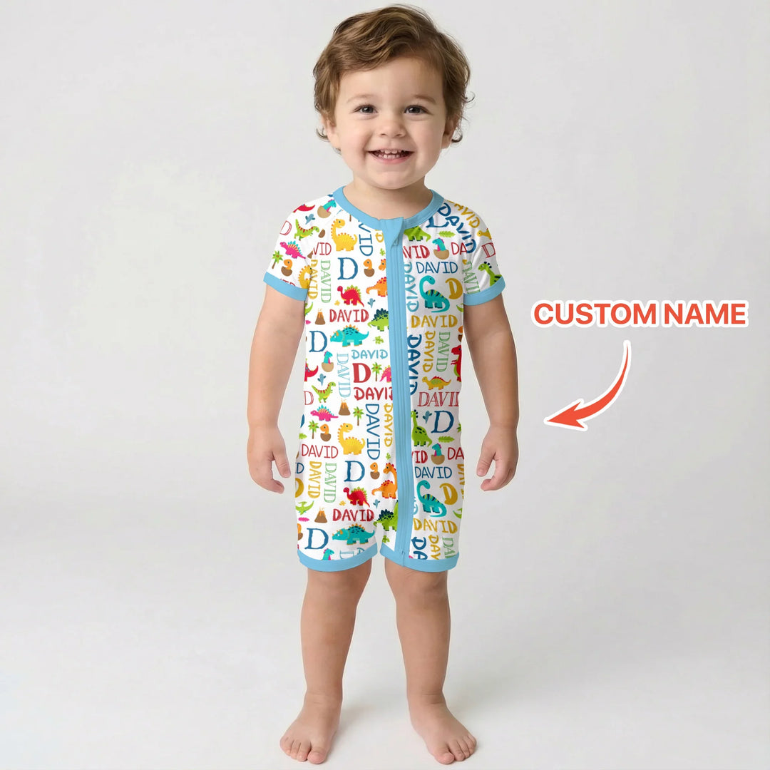 Personalized Fantasy Dinosaur Word Bamboo Shorty Zippy