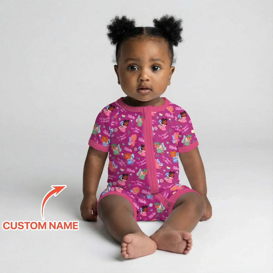 Custom Name Little Garden Fairy Bamboo Shorty Zippy