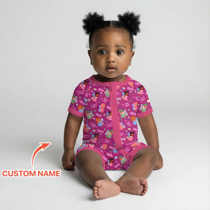 Custom Name Little Garden Fairy Bamboo Shorty Zippy