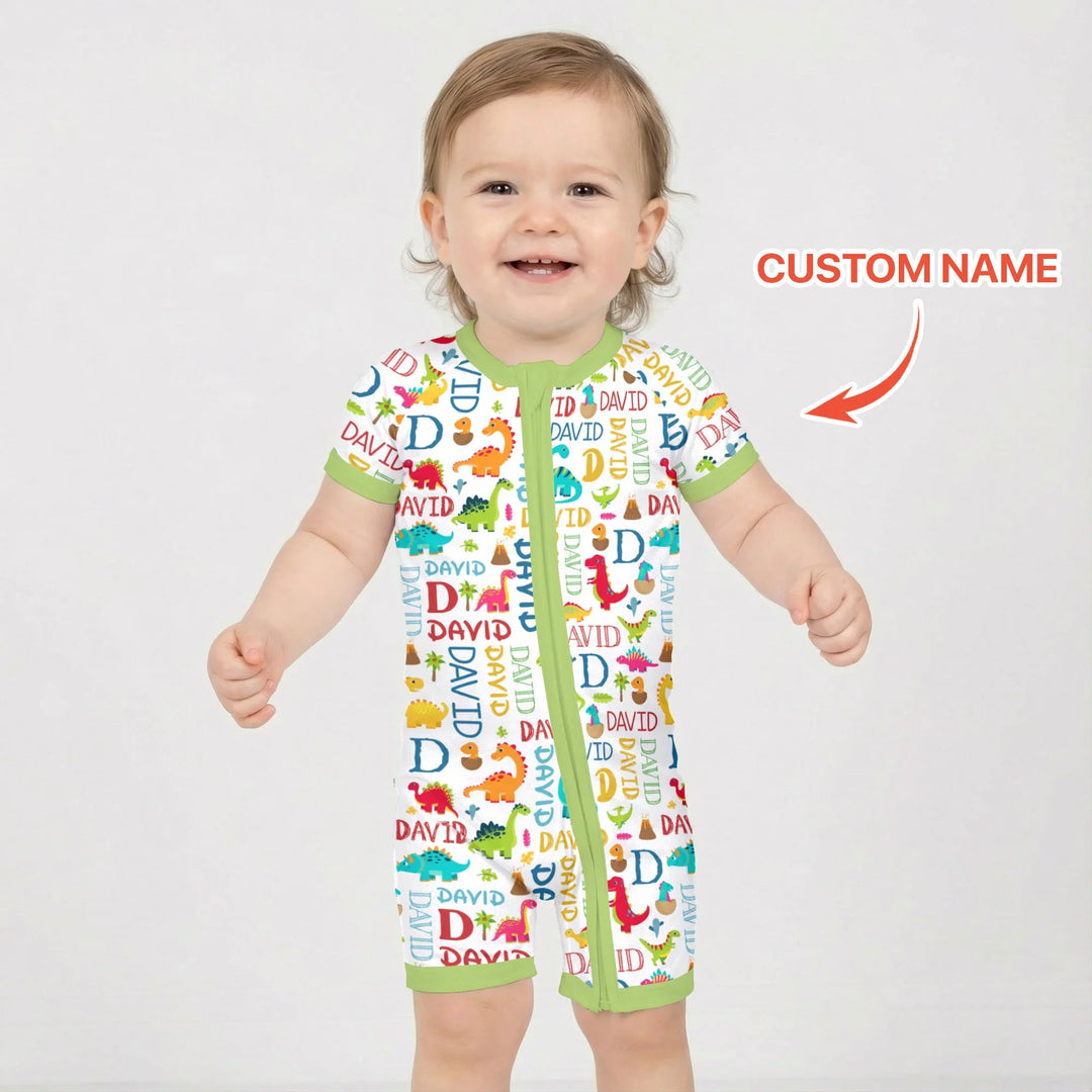 Personalized Fantasy Dinosaur Word Bamboo Shorty Zippy