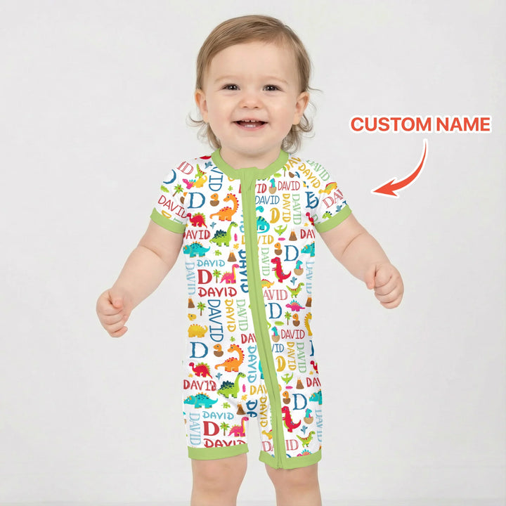 Personalized Fantasy Dinosaur Word Bamboo Shorty Zippy