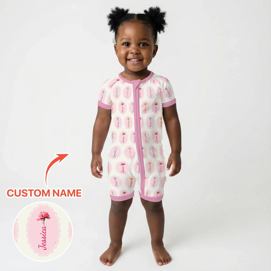 God Says I Am Birthmonth Flowers Custom Name Bamboo Shorty Zippy