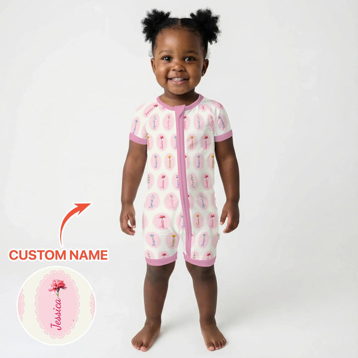 God Says I Am Birthmonth Flowers Custom Name Bamboo Shorty Zippy