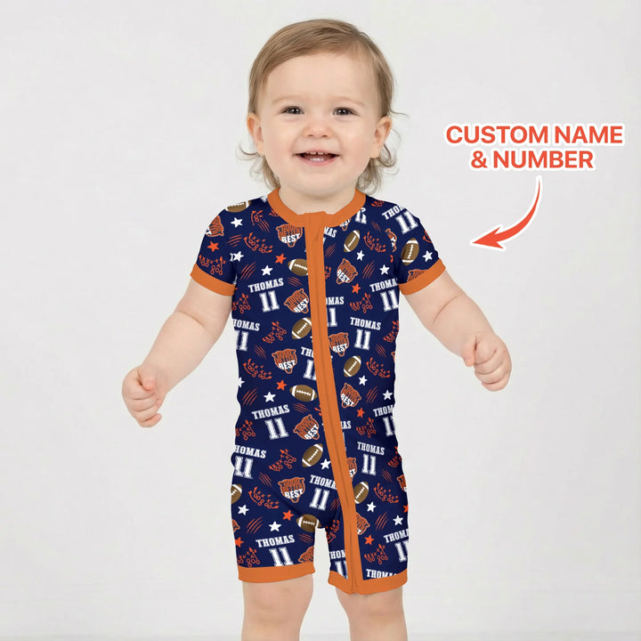 Custom Name Football Good Better Best Bamboo Shorty Zippy
