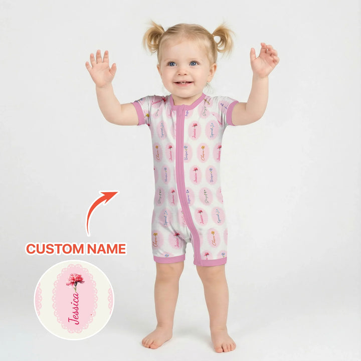 God Says I Am Birthmonth Flowers Custom Name Bamboo Shorty Zippy
