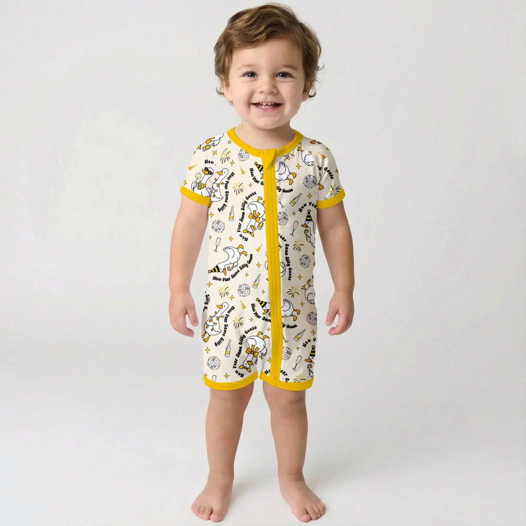 New Year Silly Goose Bamboo Shorty Zippy