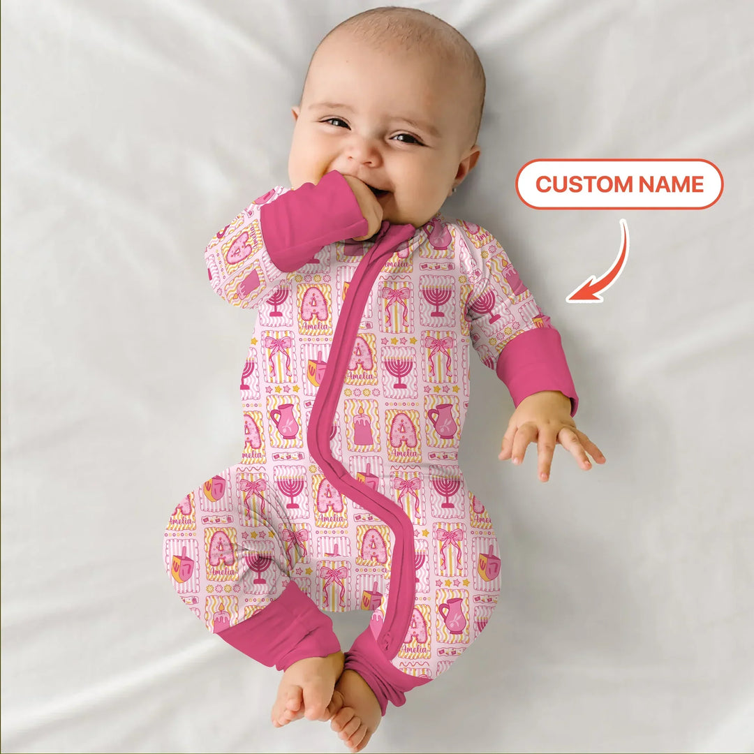 Custom Name Hanukkah Wonderland Bamboo Convertible Zippy