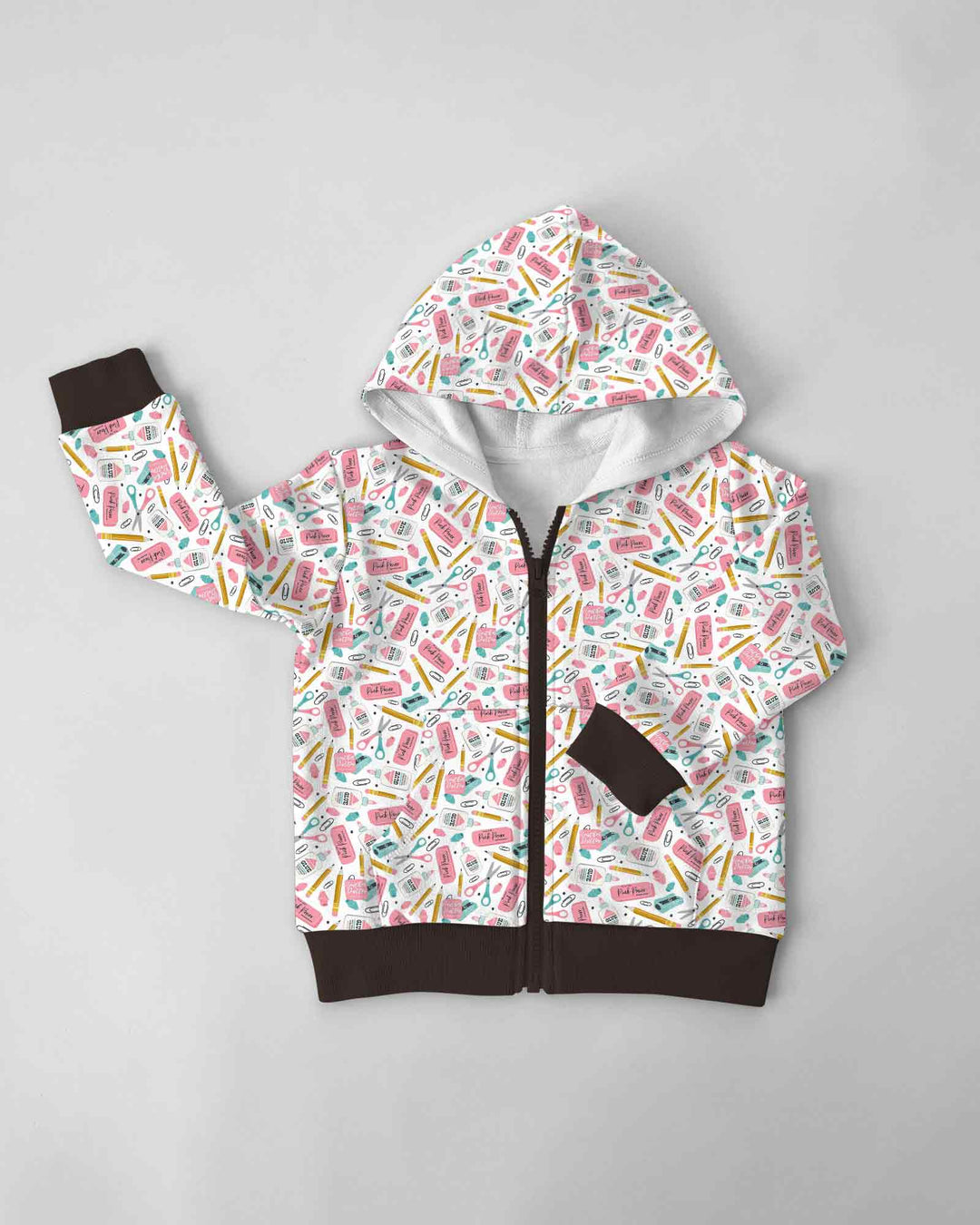 Pink Power School Supplies Bamboo Zip Hoodie