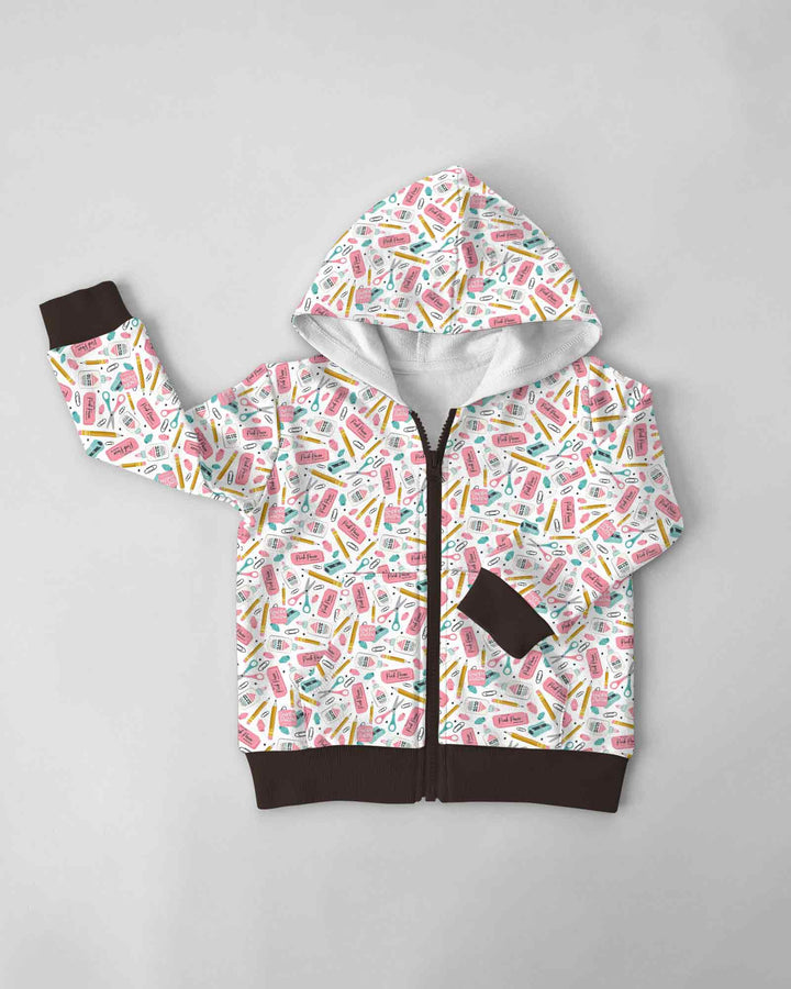Pink Power School Supplies Bamboo Zip Hoodie