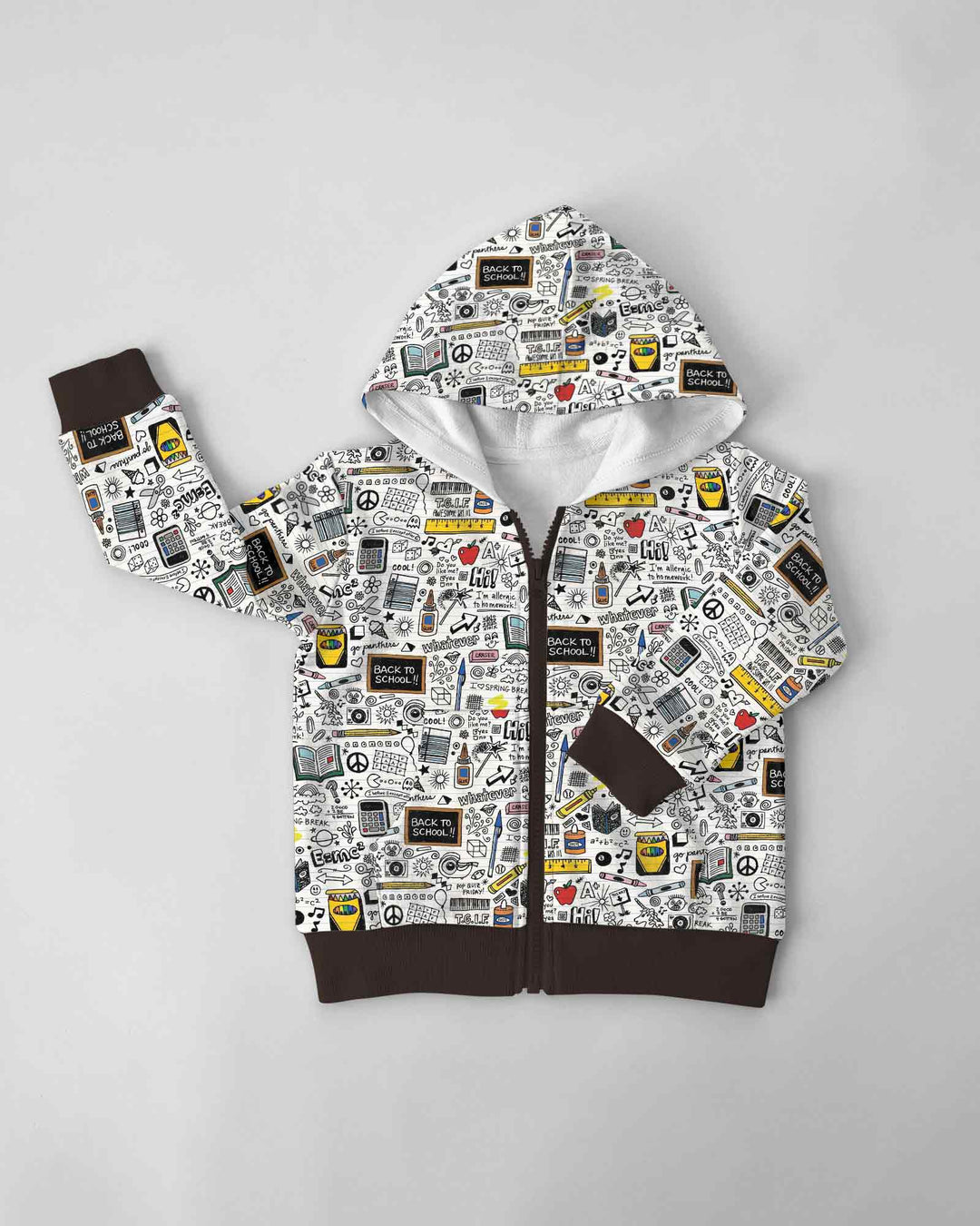 School Days Doodles Bamboo Zip Hoodie