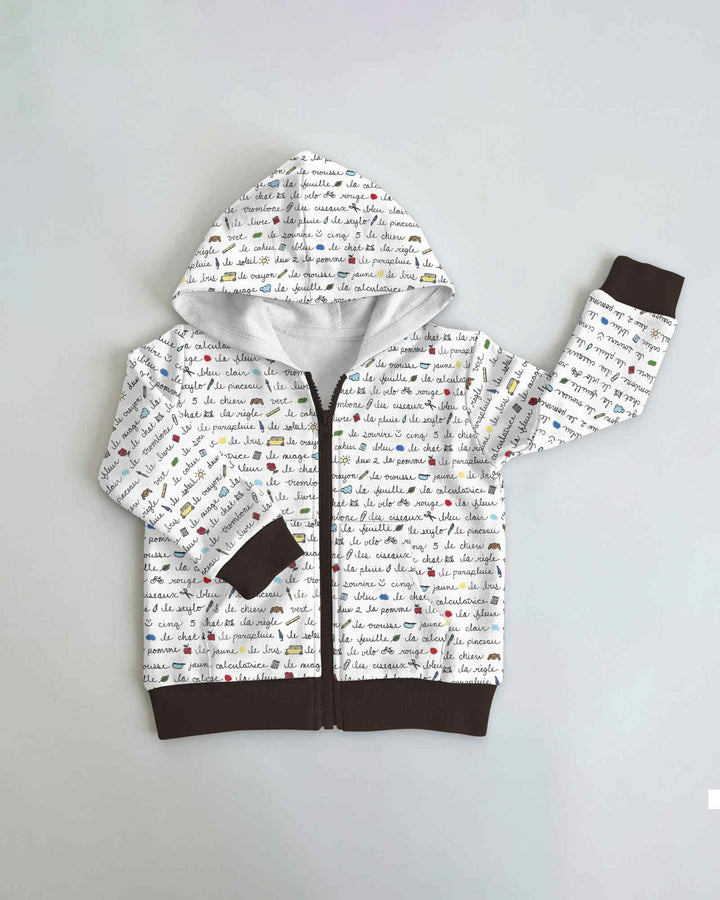 French Classroom Notes Bamboo Zip Hoodie