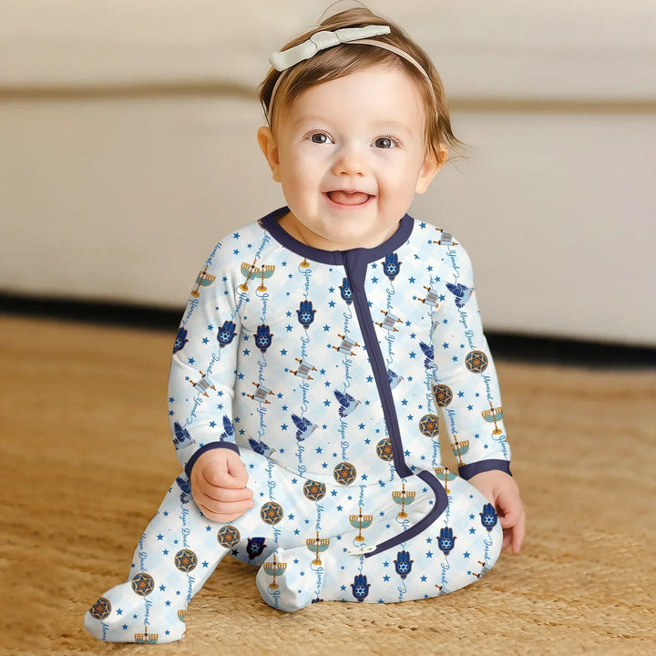 Hanukkah Festival Matching Family Bamboo Convertible Zippy