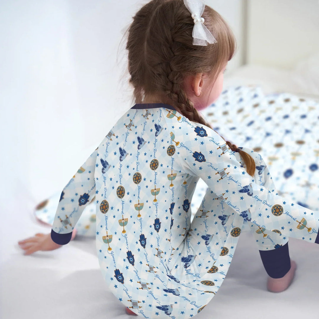 Hanukkah Festival Matching Family Bamboo Convertible Zippy