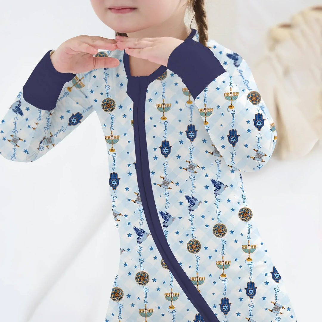 Hanukkah Festival Matching Family Bamboo Convertible Zippy