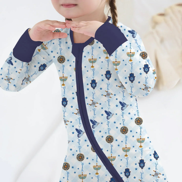 Hanukkah Festival Matching Family Bamboo Convertible Zippy