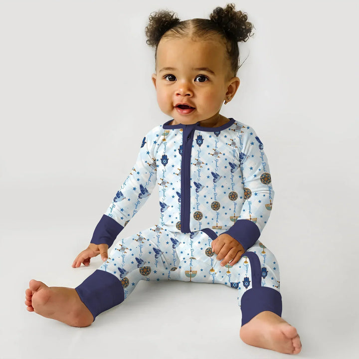 Hanukkah Festival Matching Family Bamboo Convertible Zippy