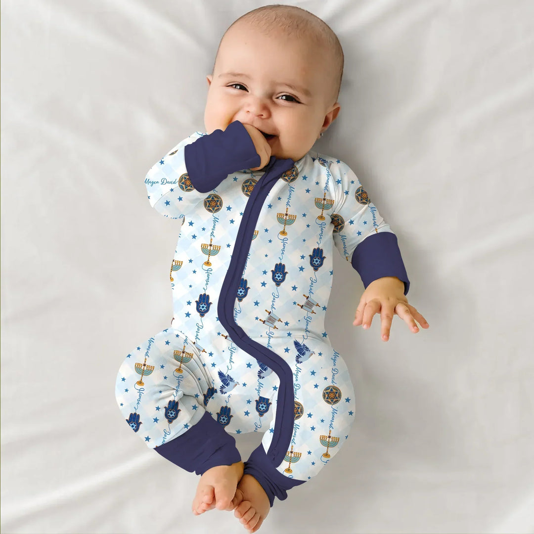 Hanukkah Festival Matching Family Bamboo Convertible Zippy