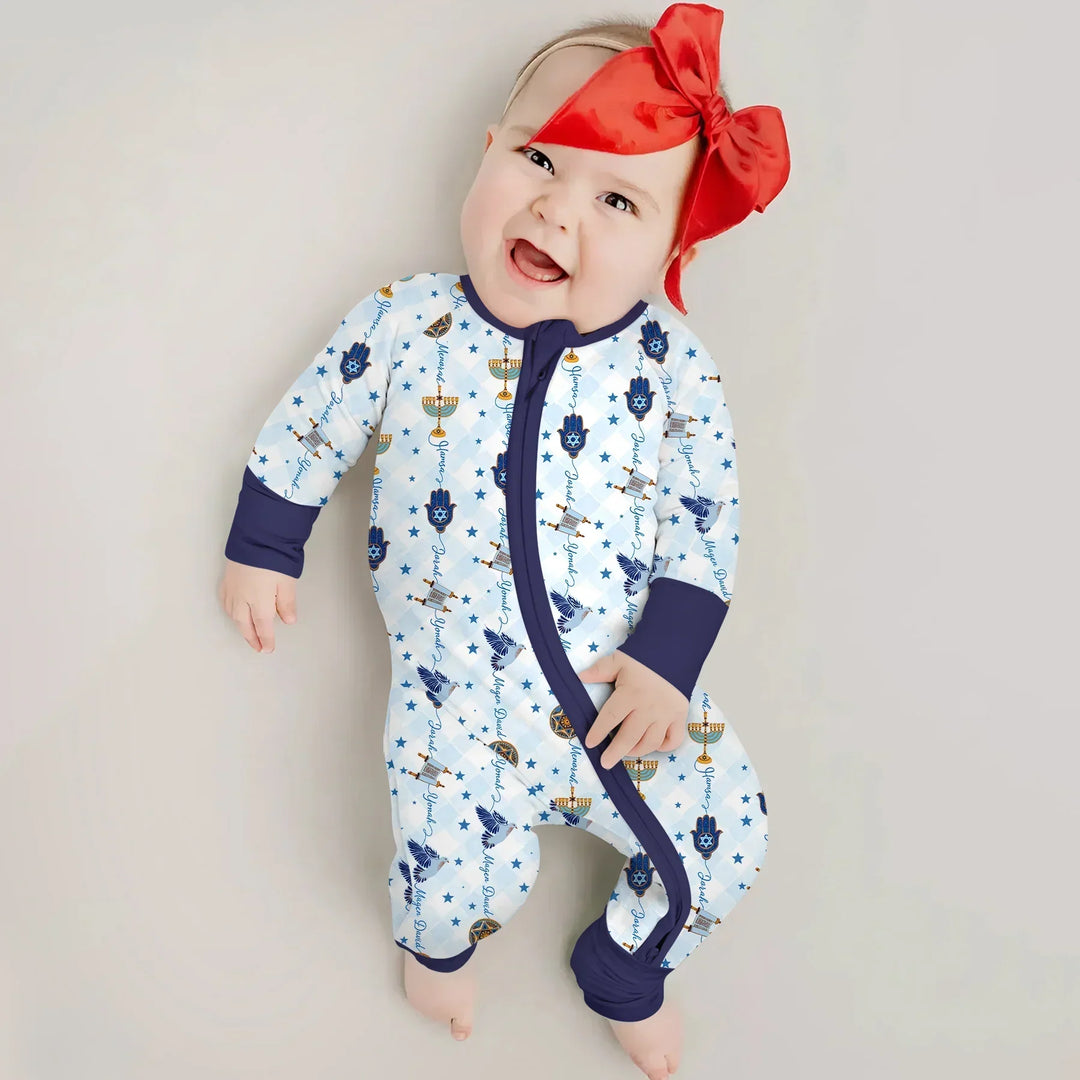 Hanukkah Festival Matching Family Bamboo Convertible Zippy