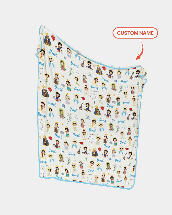 Custom Name Mother Mary Bamboo Blanket
