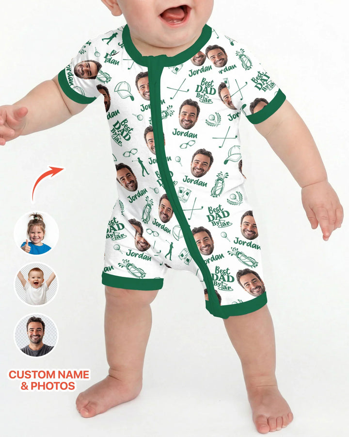 Custom Photo Best Dad By Par Bamboo Shorty Zippy