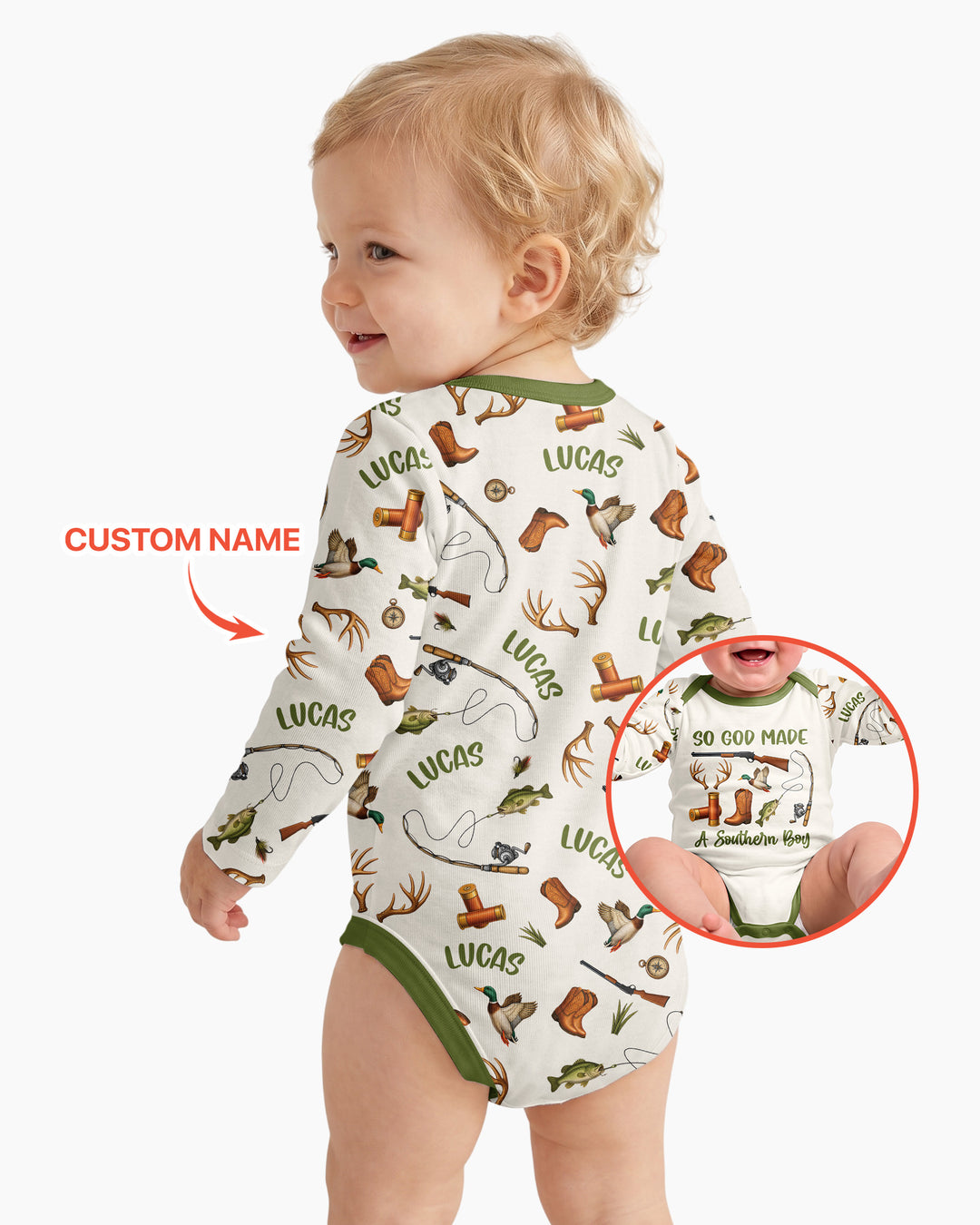 So God Made A Southern Boy Custom Name Bamboo Bodysuit