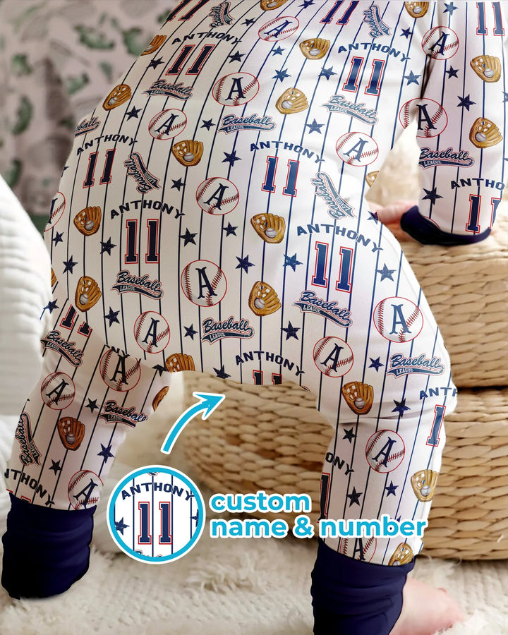 Custom Name Baseball Time Bamboo Convertible Zippy