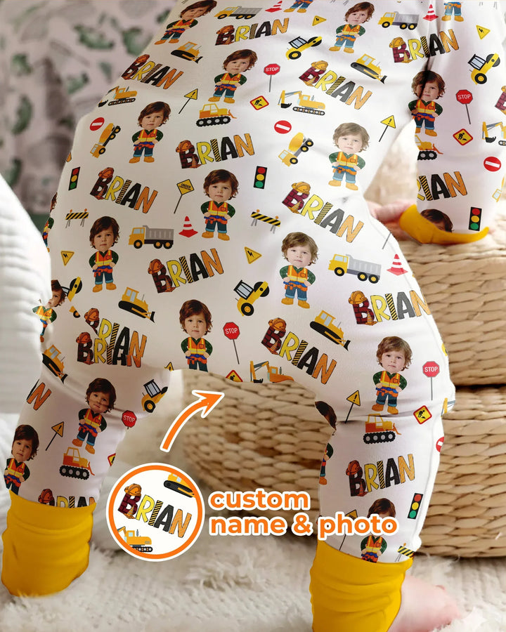 Custom Photo Doodle Little Builder Bamboo Convertible Zippy