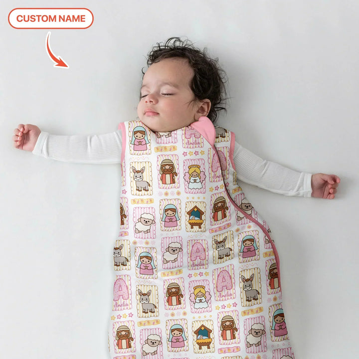 Custom Name Christmas Nativity Bamboo Sleep Bag