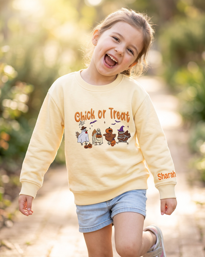 Chick or Treat Embroidered Bamboo Crewneck Sweatshirt