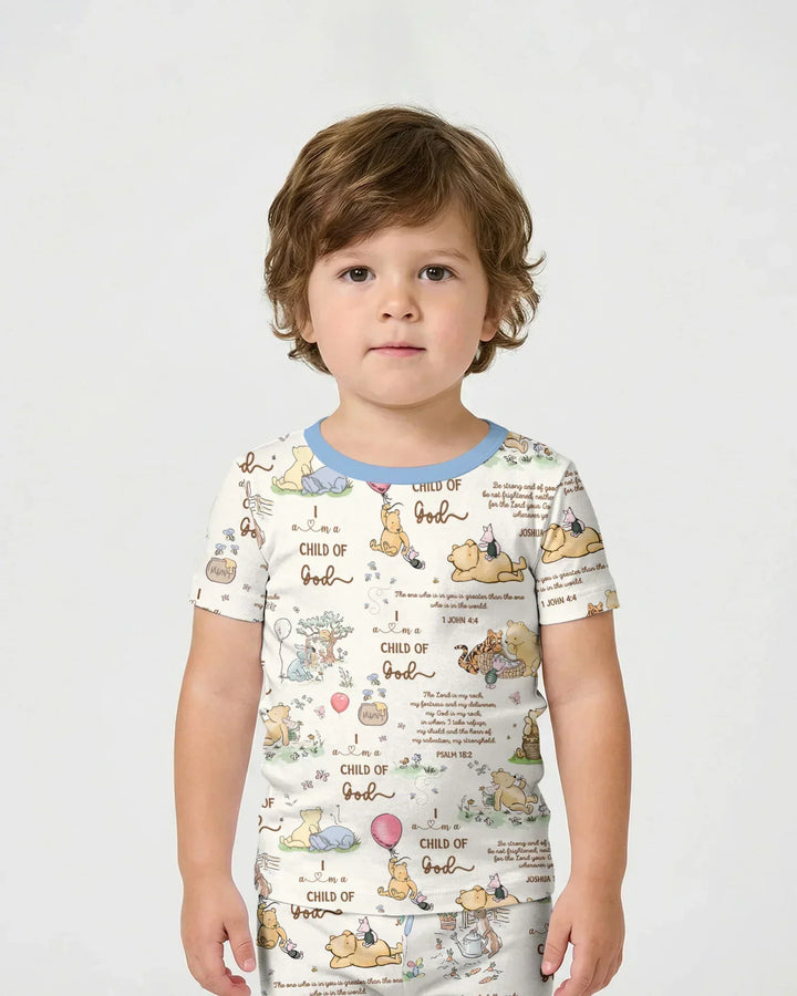 Child of God Whimsy Woodland Bamboo Two Piece Short Sleeve Shorts Pajama Set