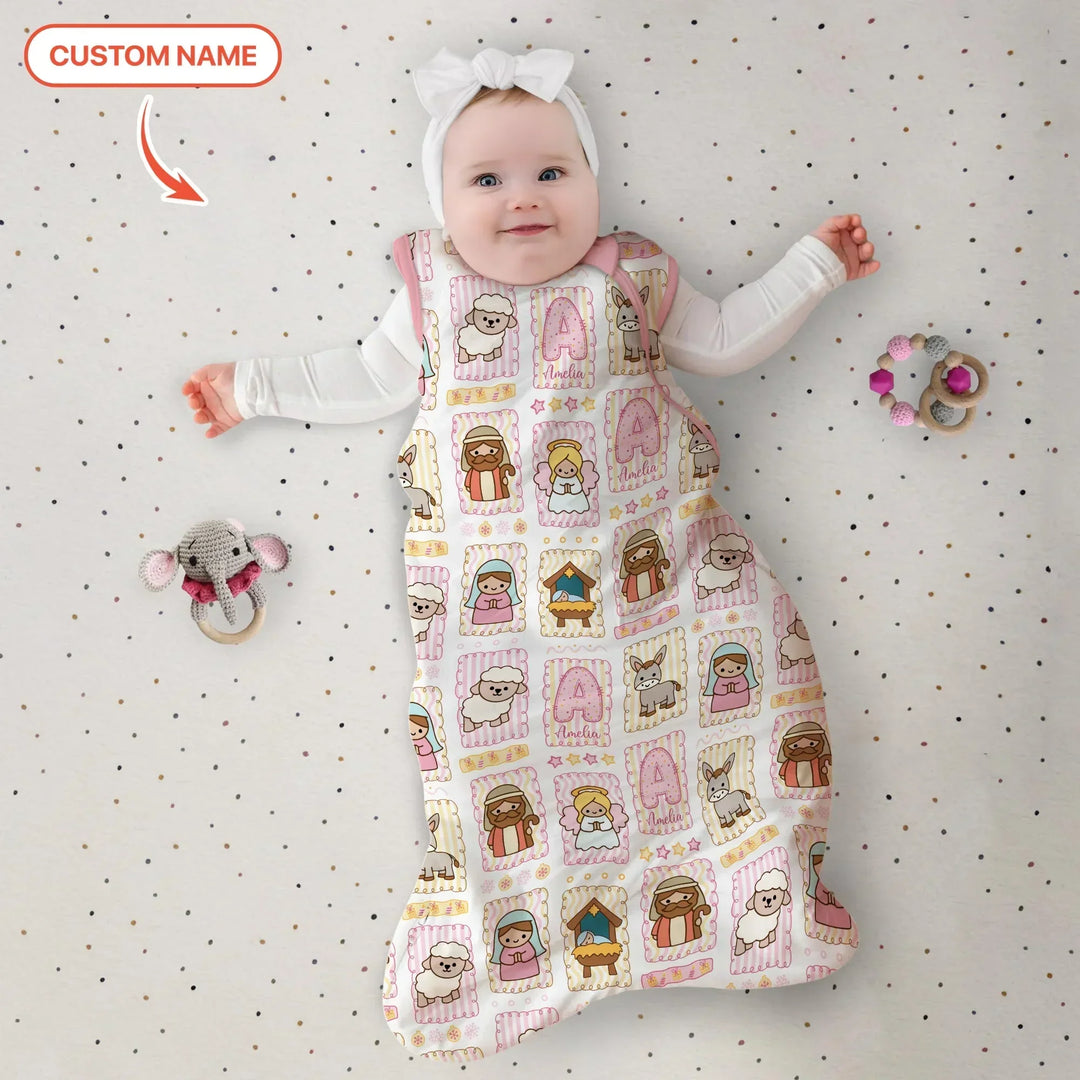 Custom Name Christmas Nativity Bamboo Sleep Bag