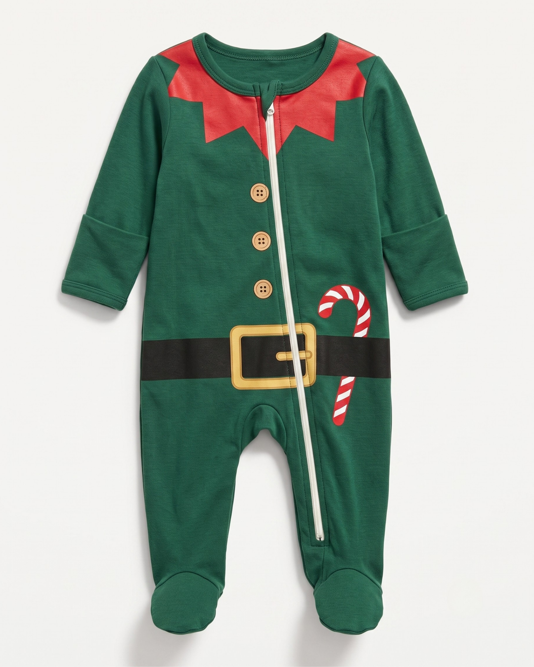 Santa’s Tiny Helper Bamboo Zipper Footie