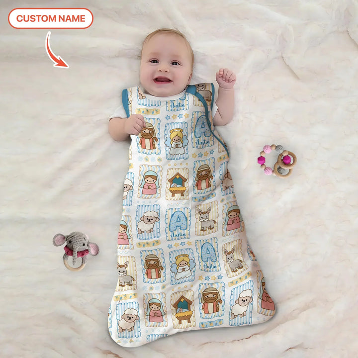 Custom Name Christmas Nativity Bamboo Sleep Bag
