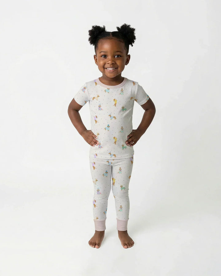 Easter Dachshund Bamboo Two Piece Short Sleeve Pajama Set