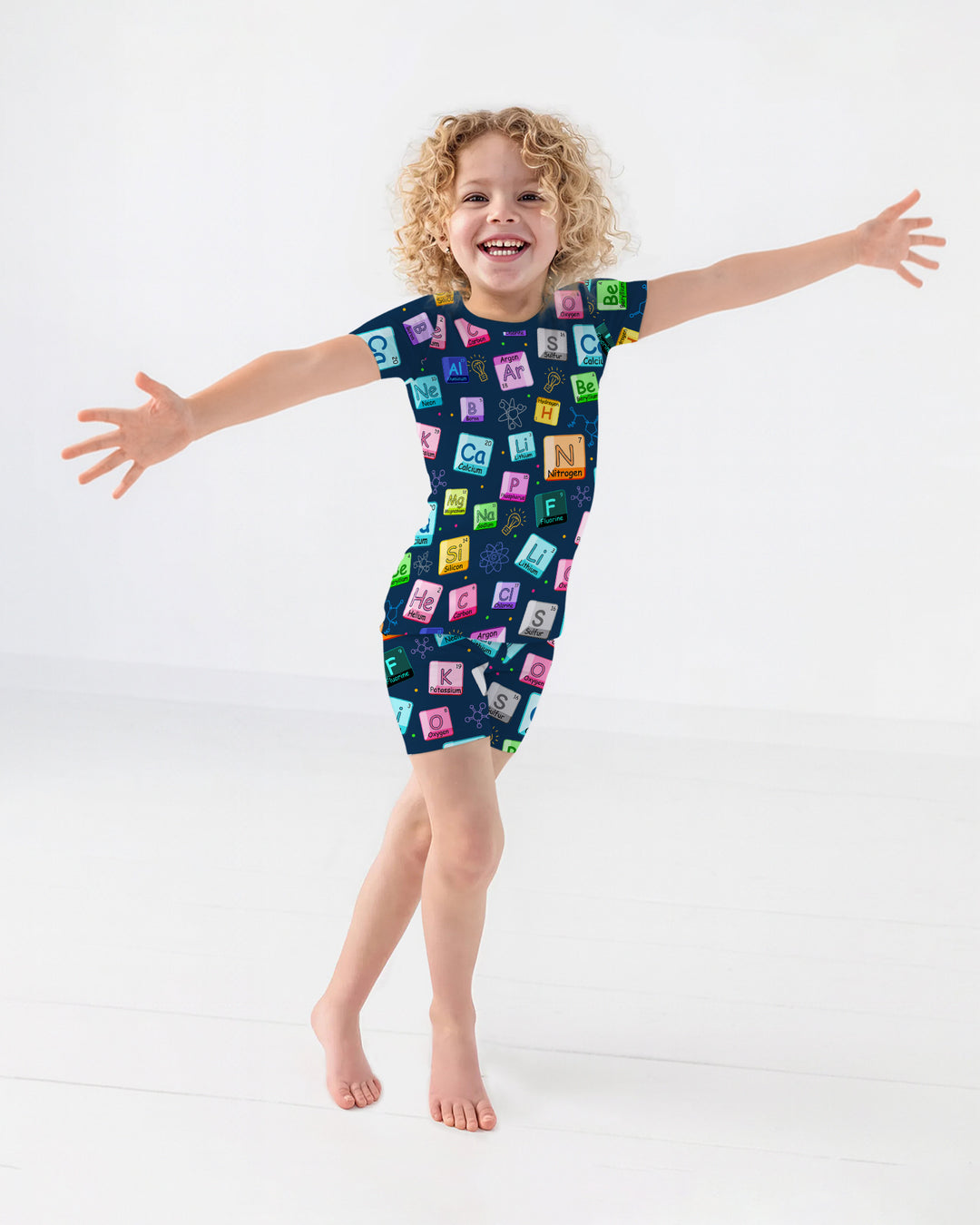 Science Elements Bamboo Two Piece Short Sleeve Shorts Pajama Set