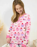 Valentine Emotional Cupcakes Bamboo Women Pajama Set