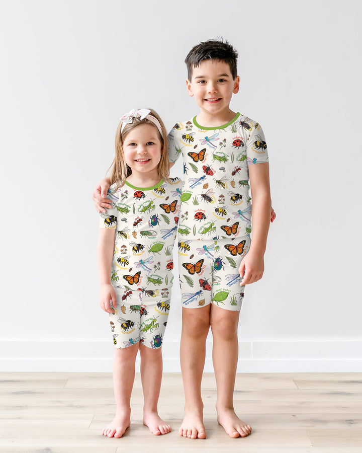 Template Bamboo Two Piece Short Sleeve Shorts Pyjamas Set