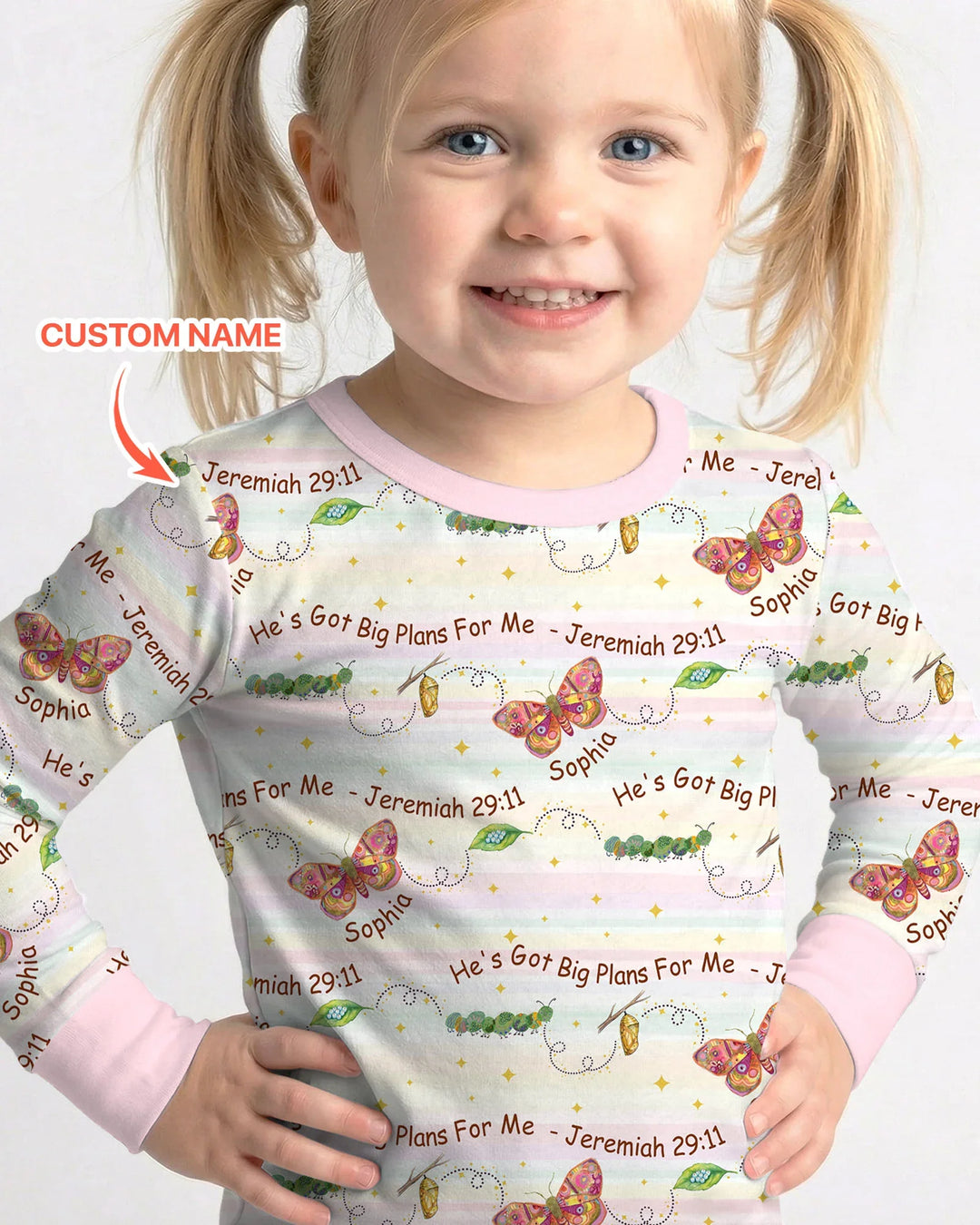 Custom Name He's Got Big Plans For Me  Bamboo Two Piece Long Sleeve Pajama Set