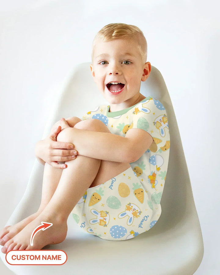 Retro Easter Bamboo Two Piece Short Sleeve Shorts Pajama Set