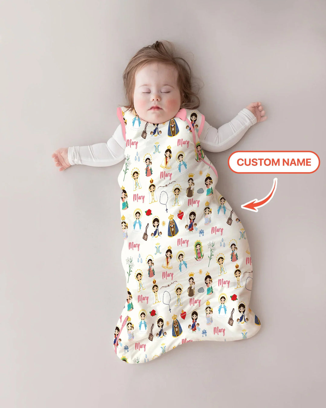 Custom Name Mother Mary Bamboo Sleep Bag