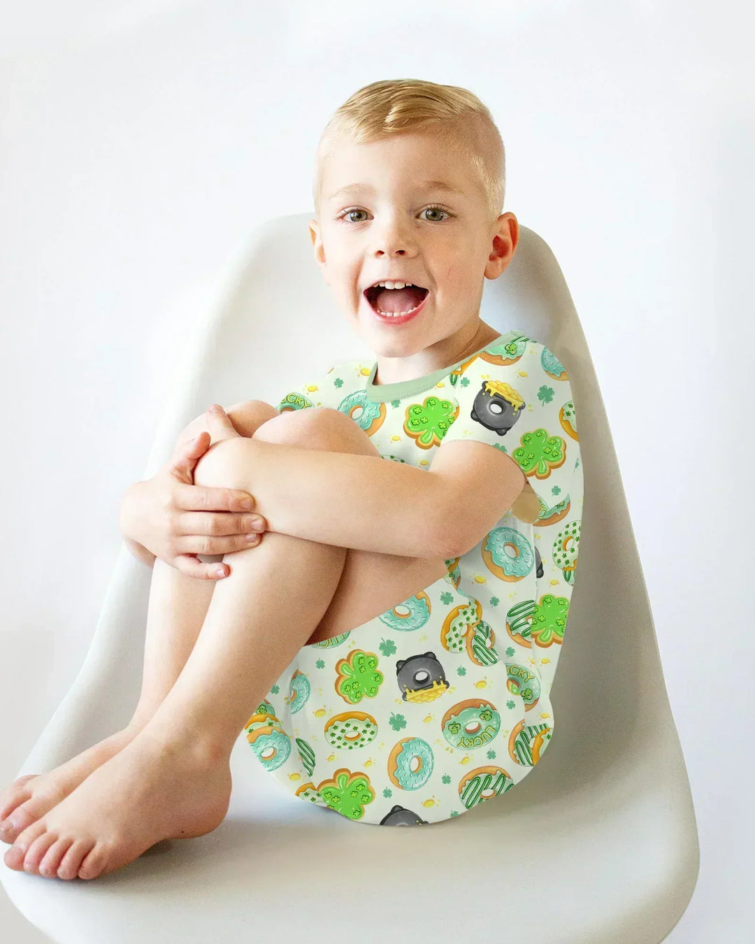 St. Patrick's Day Donut Bamboo Two Piece Short Sleeve Shorts Pajama Set