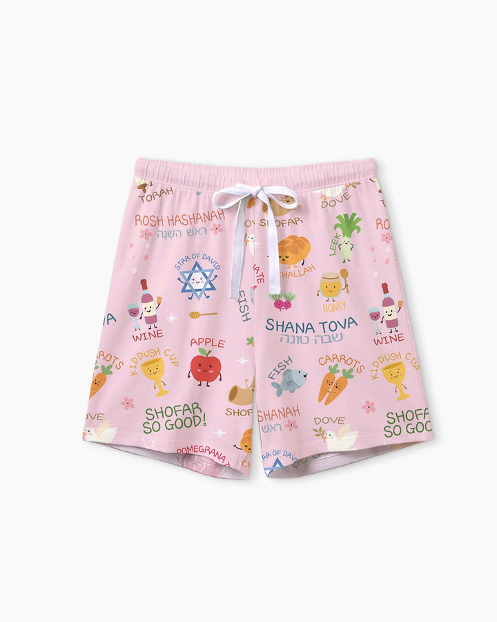 Family Rosh Hashanah Matching Bamboo Women Short Sleeve Short Pajama Set