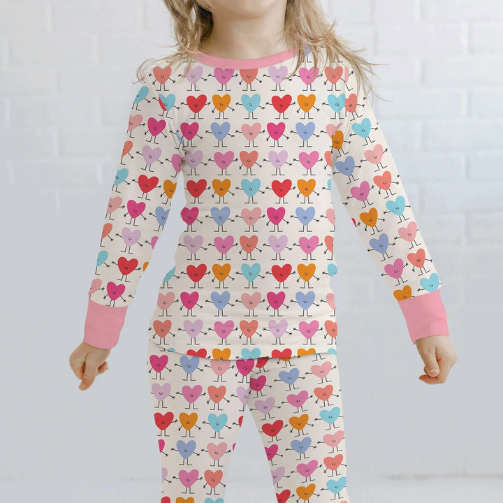 Sweet Hearts Bamboo Two Piece Long Sleeve Pajama Set